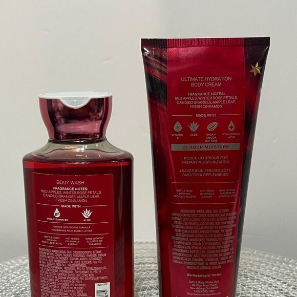 BBW Winter Candy Apple Body Cream and Body Wash set of 2 NWT - Picture 2 of 2